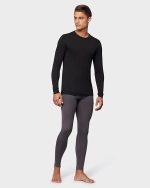 32 DEGREES Men's Lightweight Baselayer Crew Top | Long Sleeve | Form Fitting | 4-Way Stretch | Thermal - Image 3